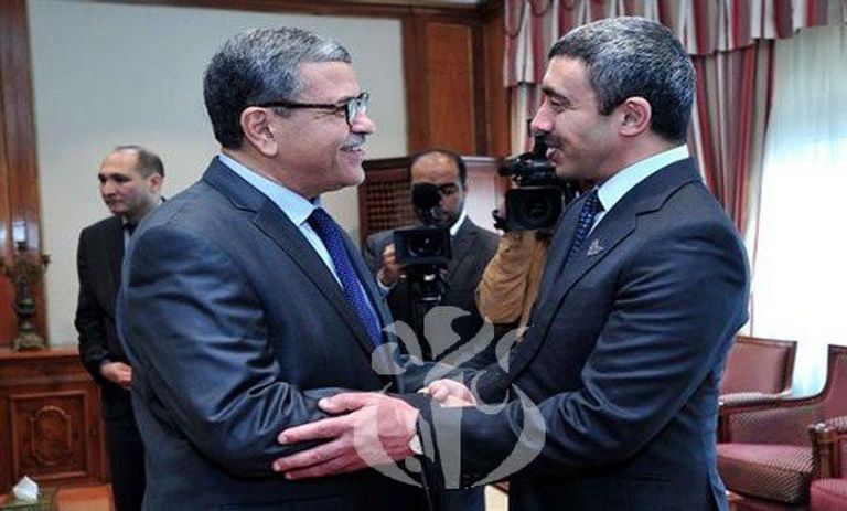 رئيس الوزراء الجزائري يستقبل الشيخ عبد الله بن زايد - صورة وكالة الأنباء الجزائرية استقبال الرئيس الجزائري للشيخ عبدالله بن زايد آل نهيان وزير الخارجية والتعاون الدولي