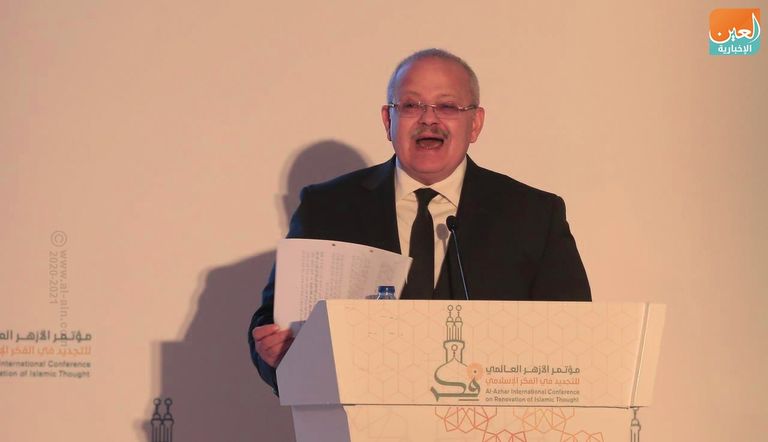 رئيس جامعة القاهرة الدكتور محمد الخشت جانب من كلمة رئيس جامعة القاهرة في مؤتمر الأزهر