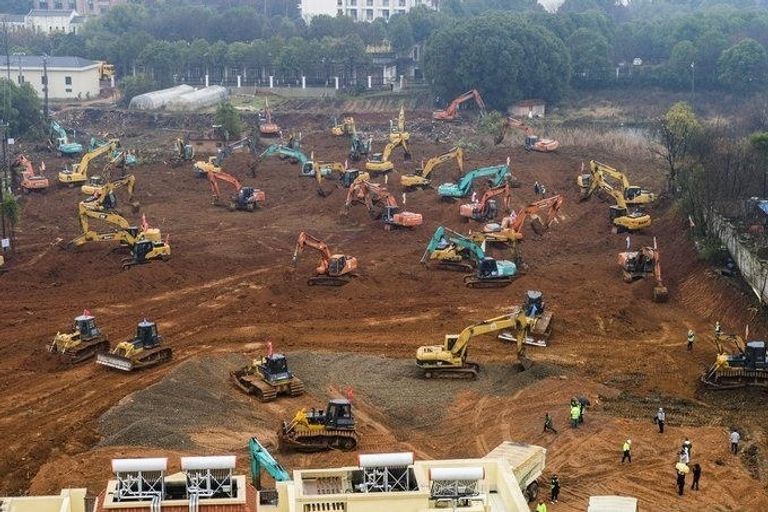 بناء 40% من ثاني مستشفيات الصين لمواجهة كورونا خلال 5 أيام