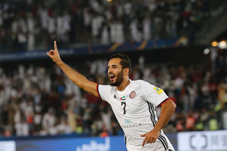 علي مبخوت مهاجم الجزيرة فابيو ليما لاعب الوصل