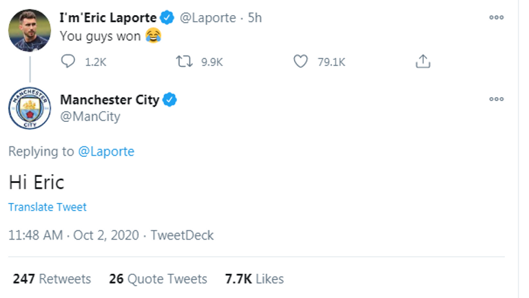 إيمريك لابورت لاعب مانشستر سيتي