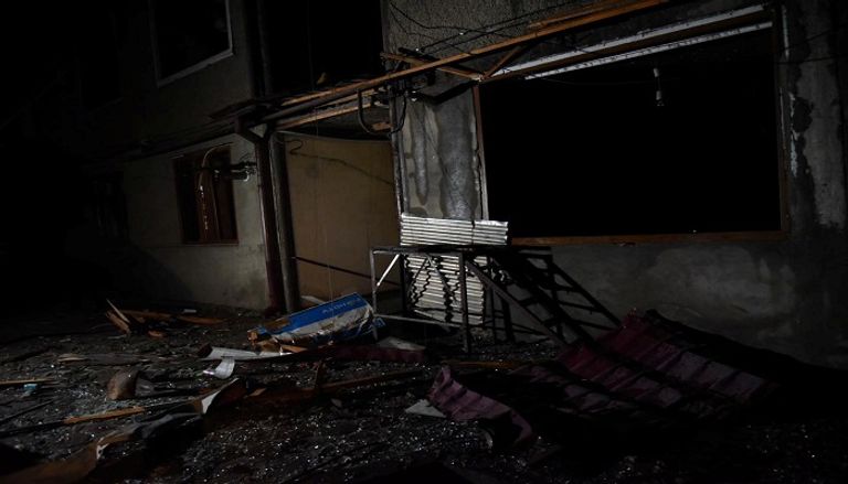 أثار القصف في منطقة ناغورني قره باغ أثار القصف في منطقة ناغورنو قره باغ