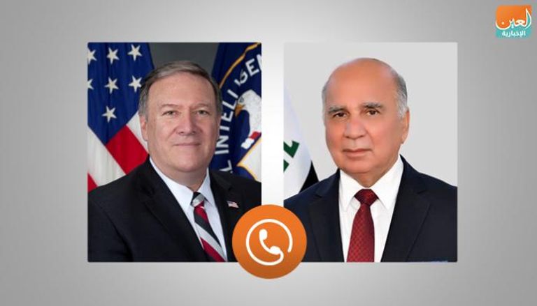 وزير الخارجية العراقي فؤاد حسين ونظيره الأمريكي مايك بومبيو