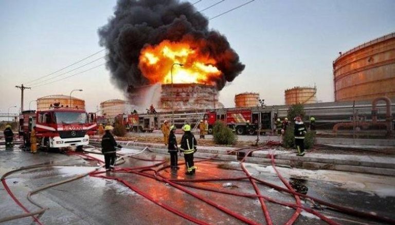 آثار أحد الانفجارات في إيران - أرشيفية