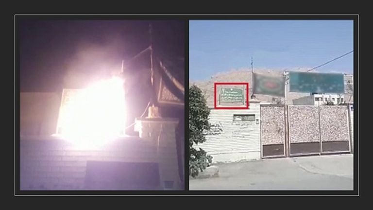  إشعال النار في مركز لقوات البسيج