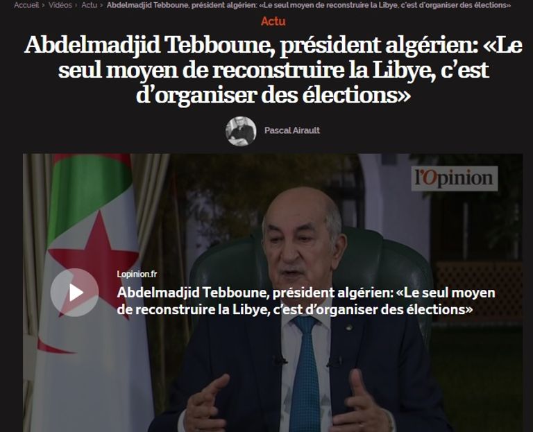 مقابلة الرئيس الجزائري مع الصحيفة الفرنسية الرئيس الجزائري عبدالمجيد تبون- أرشيفية