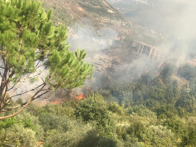 الحرائق تلتهم مساحات شاسعة من أحراج لبنان وتصل إلى محيط المنازل 