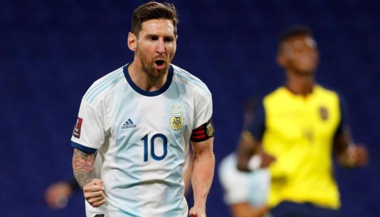 ميسي يسجل هدف الأرجنتين أمام الإكوادور