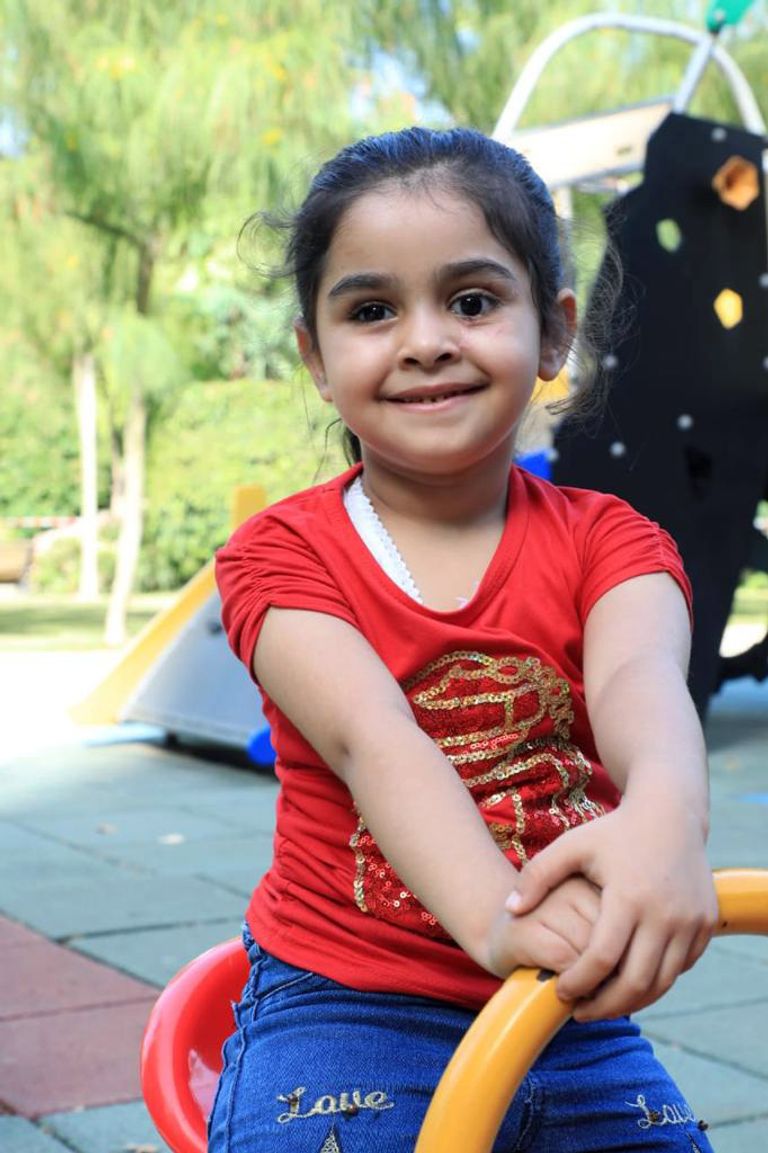 الطفلة سما بعد إجراء العملية