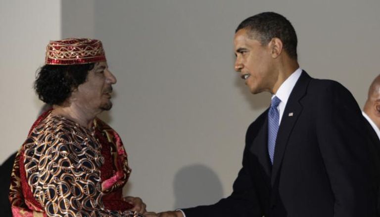 القذافي وباراك أوباما- أرشيفية