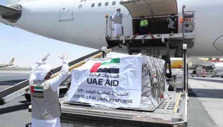جانب من المساعدات الإماراتية المرسلة إلى مختلف أنحاء العالم