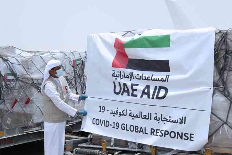 جانب من المساعدات الإماراتية المرسلة إلى مختلف أنحاء العالم