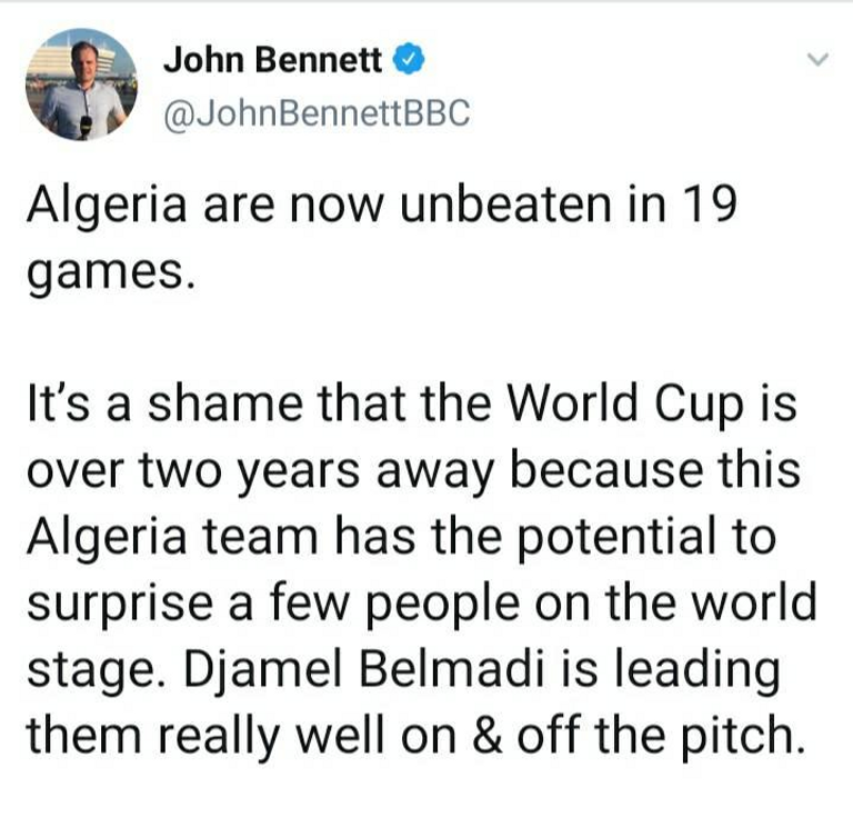 تعليق صحفي بي بي سي لاعبو الجزائر قبل اللقاء