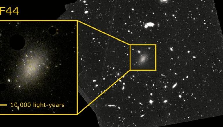 صورة لمجرة "دراجون فلاي 44" تم التقاطها بواسطة تلسكوب هابل الفضائي
