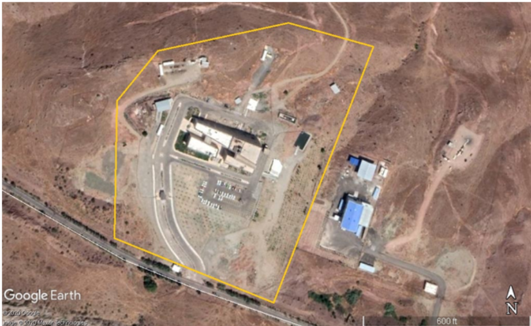 صور الأقمار الصناعية لموقع موقع سبند الجديد لمجموعة جمران في سرخة حصار شرق طهران