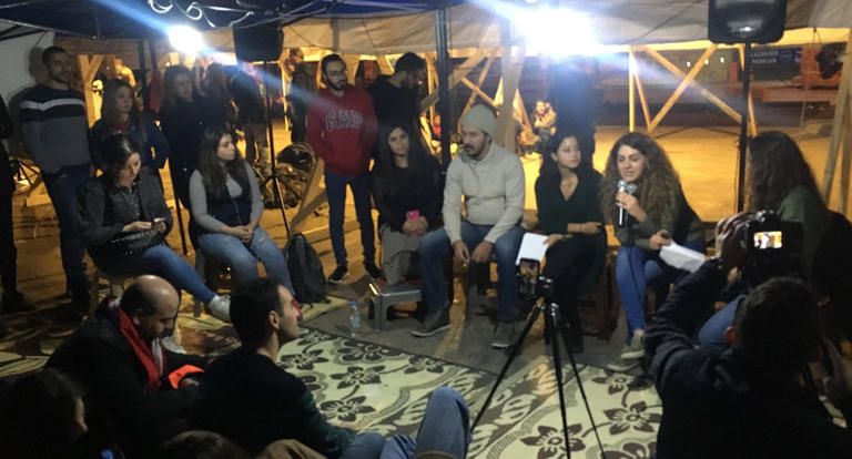 من اعتصامات الثوار الانتفاضة اللبنانية - أرشيفية