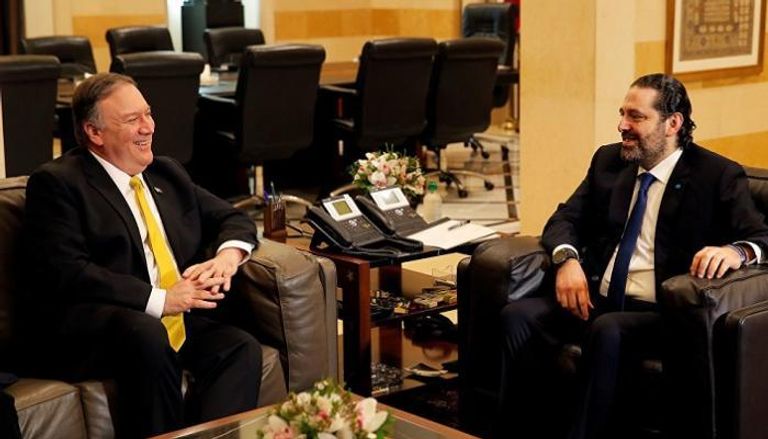سعد الحريري في لقاء سابق مع مايك بومبيو في بيروت