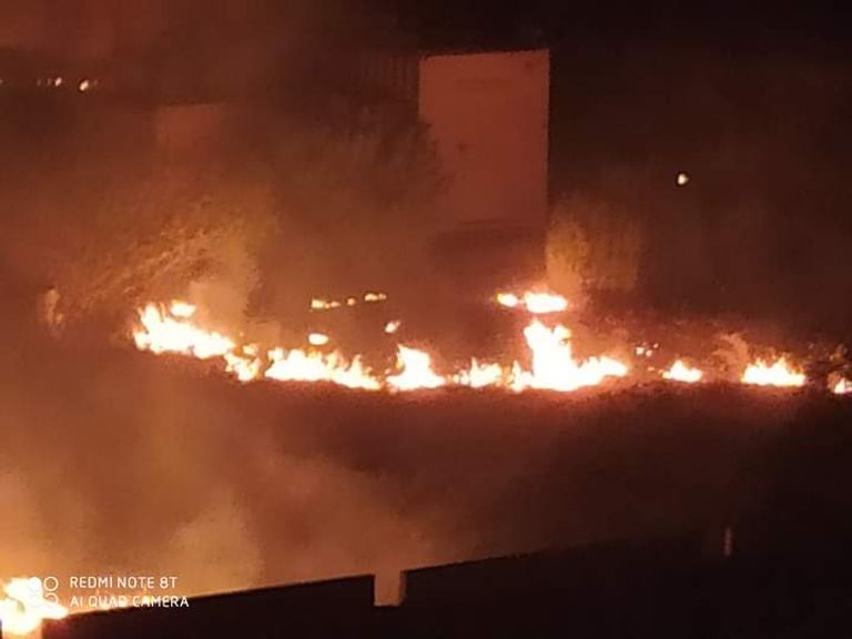 حريق كلية الهندسة بمدينة الخمس الليبية