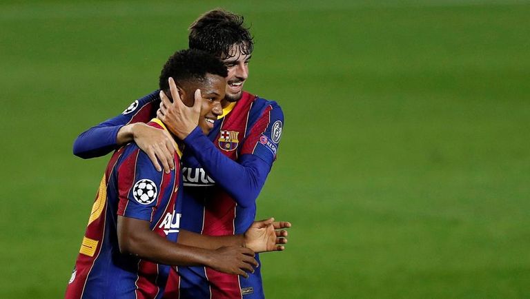 فرانشيسكو ترينكاو وأنسو فاتي رونالد كومان مدرب برشلونة