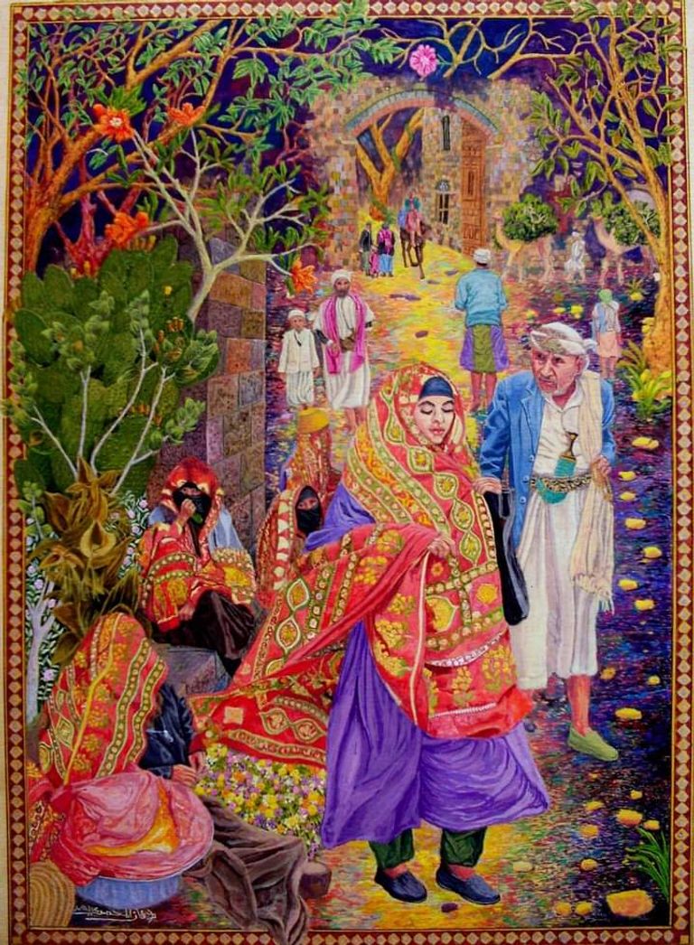 إحدى اللوحات اليمنية المشاركة في الحملة