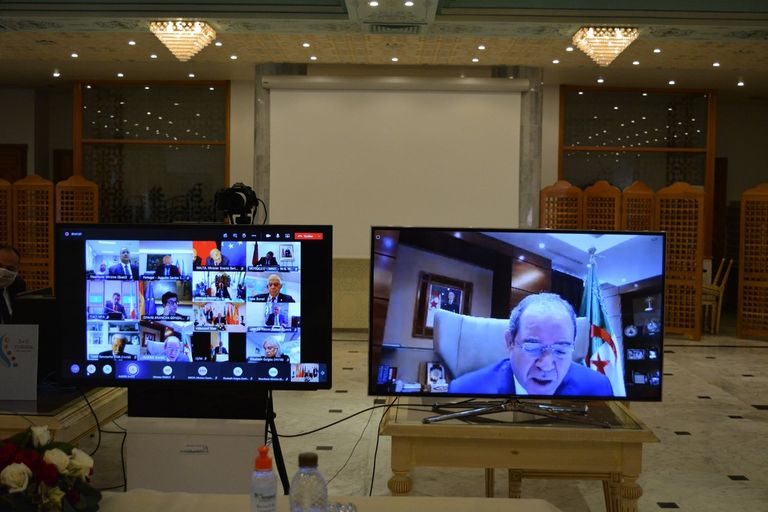 الاجتماع انعقد افتراضيا بسبب إجراءات مواجهة كورونا وزير الخارجية والهجرة والتونسيين بالخارج عثمان الجرندي