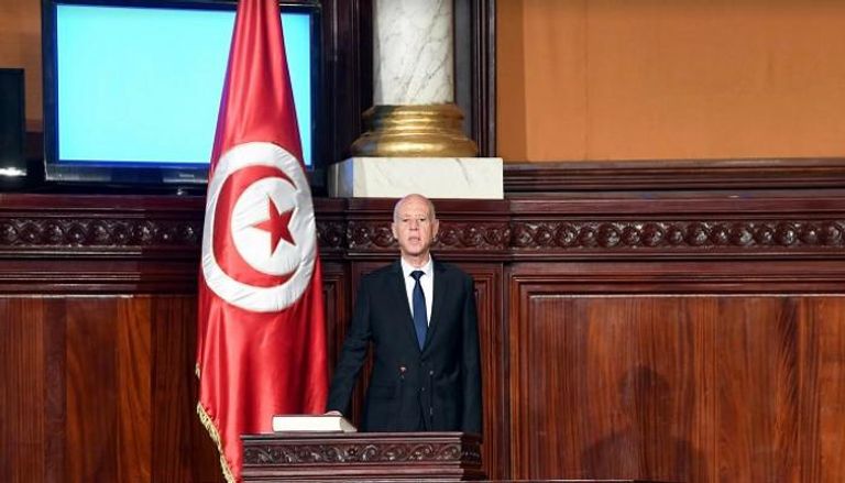 الرئيس التونسي قيس سعيد خلال أداء اليمين - أرشيفية