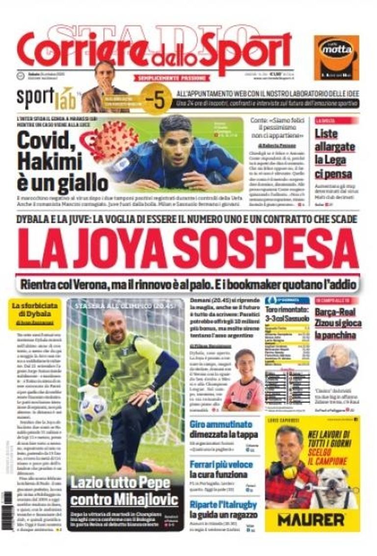 صحيفة "كوريري ديلو سبورت" أغلفة الصحف