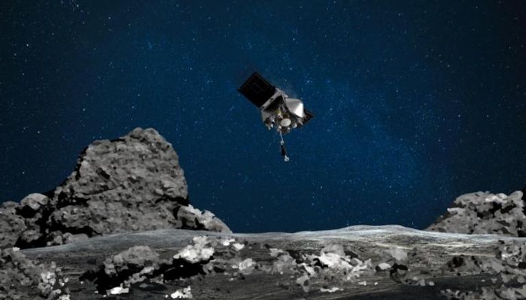 محاكاة تصويرية لهبوط المسبار أوسايرس-ريكس على سطح الكويكب بينو