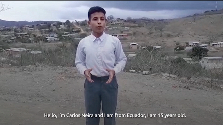 أنطونيو جوتيريس متحدثاً خلال الحوار العالمي