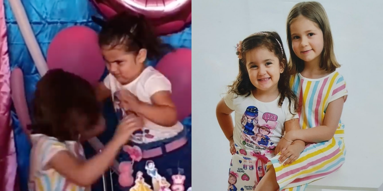 الشقيقتان أثناء احتفالهما بكعك عيد الميلاد في البرنامج التلفزيوني