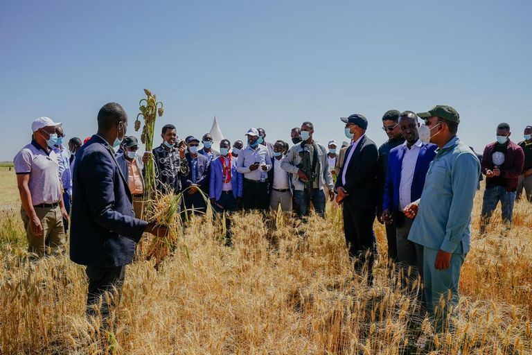 رئيس الوزراء الإثيوبي أثناء زيارته للمنطقة الصناعة