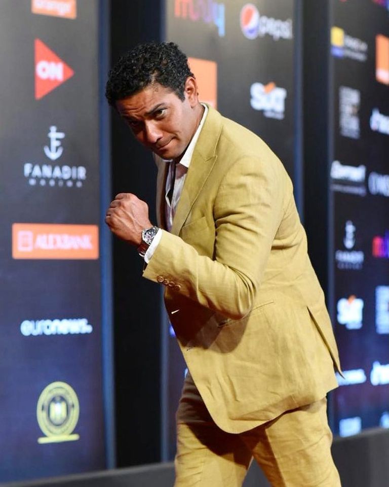 الفنان المصري آسر ياسين في مهرجان الجونة السينمائي الفنان المصري آسر ياسين وأسرته
