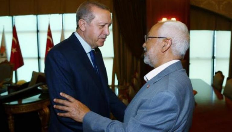 لقاء سابق بين أردوغان وزعيم إخوان تونس راشد الغنوشي