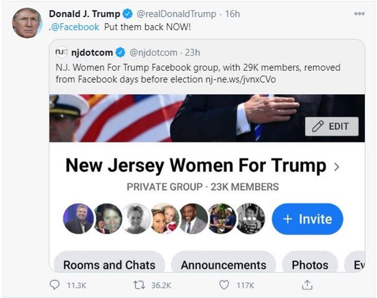 155 041422 nj women trump group facebook days before election 2