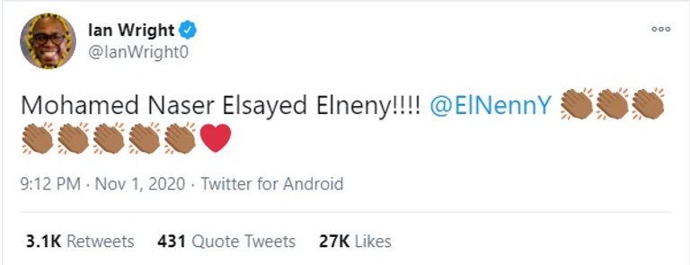 محمد النني لاعب وسط أرسنال