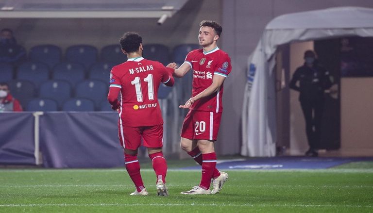 جوتا ومحمد صلاح نجما هجوم ليفربول ديوجو جوتا نجم ليفربول أمام أتالانتا