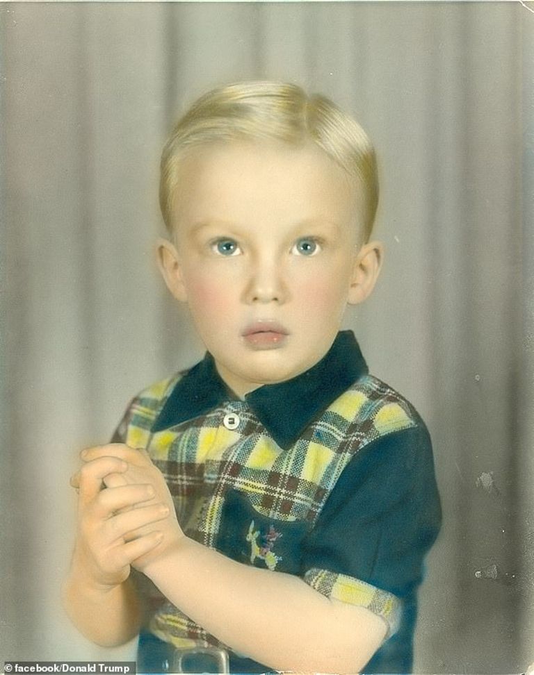 دونالد ترامب وهو طفل