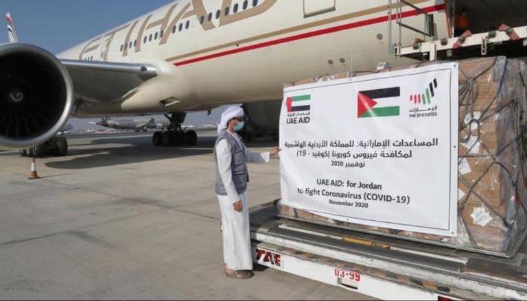 طائرة المساعدات الإماراتية إلى الأردن