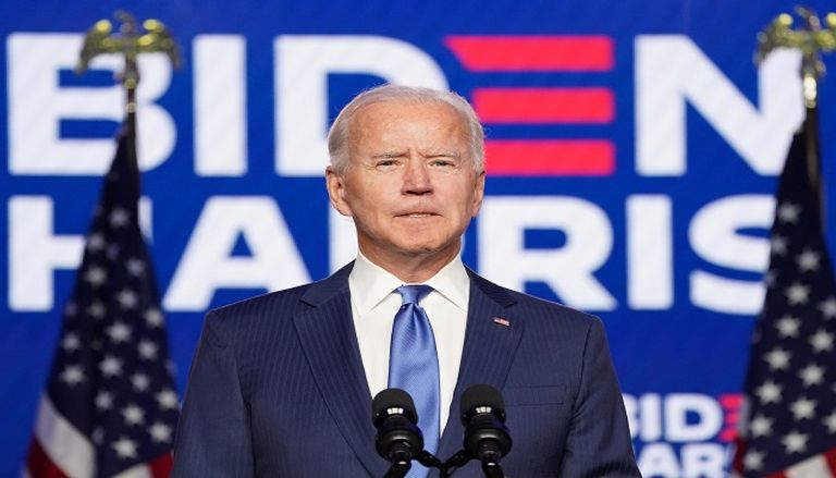 المرشح الديمقراطي جو بايدن خلال كلمته - رويترز