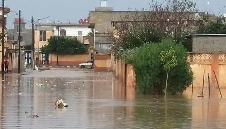 الأمطار تغرق مدينة البيضاء شرقي ليبيا