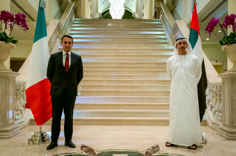 وزير الخارجية والتعاون الدولي الإماراتي ونظيره الإيطالي 