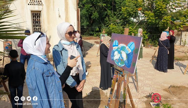 إحدى لوحات المعرض