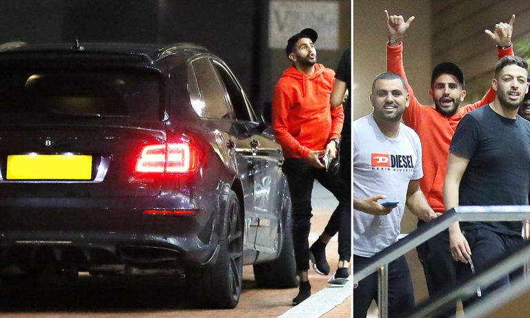 محرز بجانب سيارته البينتلي رونالدو مع هدية جورجينا