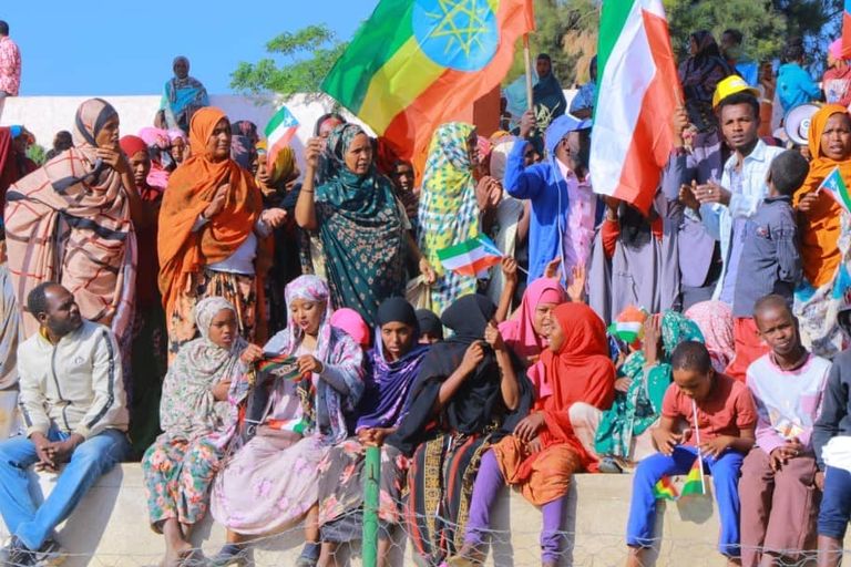 جانب من مسيرات الدعم للجيش الإثيوبي