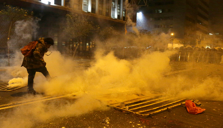 جانب من المظاهرات في بيرو