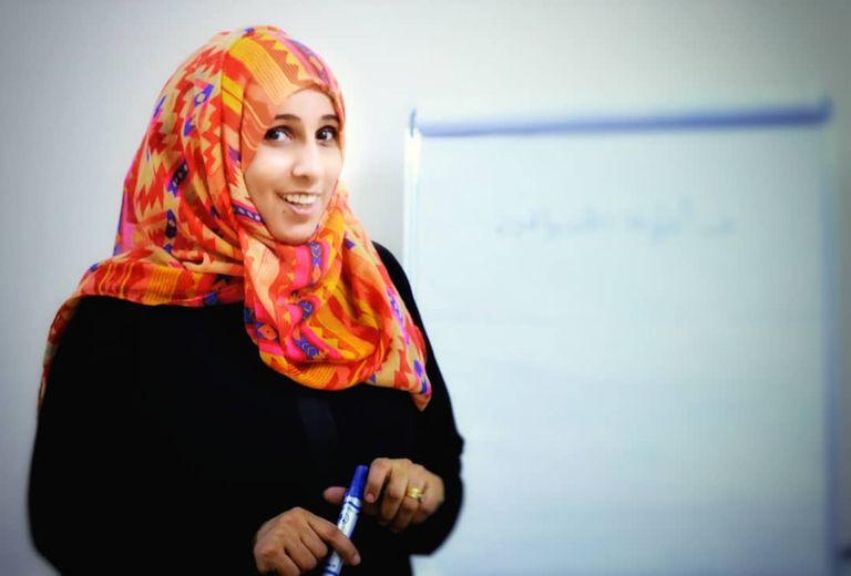 جانب من تدريب مجموعة يمنيات