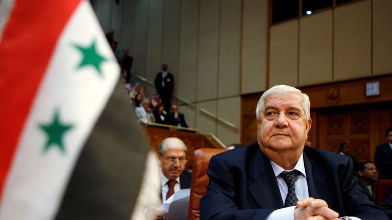 وزير الخارجية السوري الراحل وليد المعلم في ظهوره الأخير قبل أسبوع