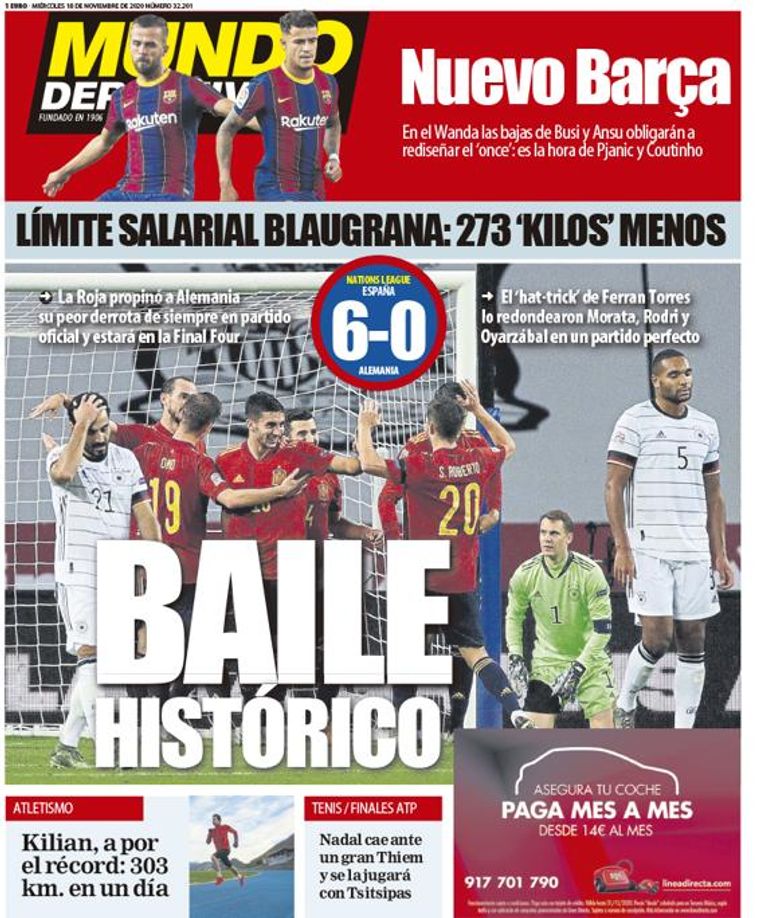 موندو ديبورتيفو هزيمة ألمانيا أمام إسبانيا