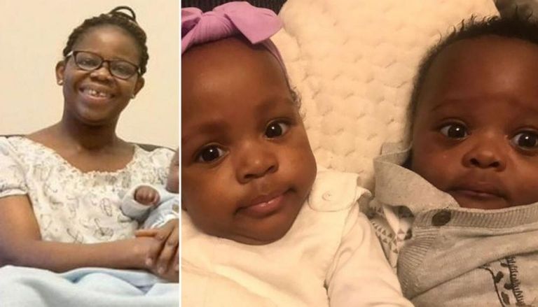 البريطانية بربتشوال أوك، تحمل تؤامها، عقب إفاقتها من الغيبوبة بسبب فيروس كورونا الأب والأم والتوأم