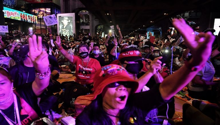 جانب من المظاهرات الطلابية في تايلاند